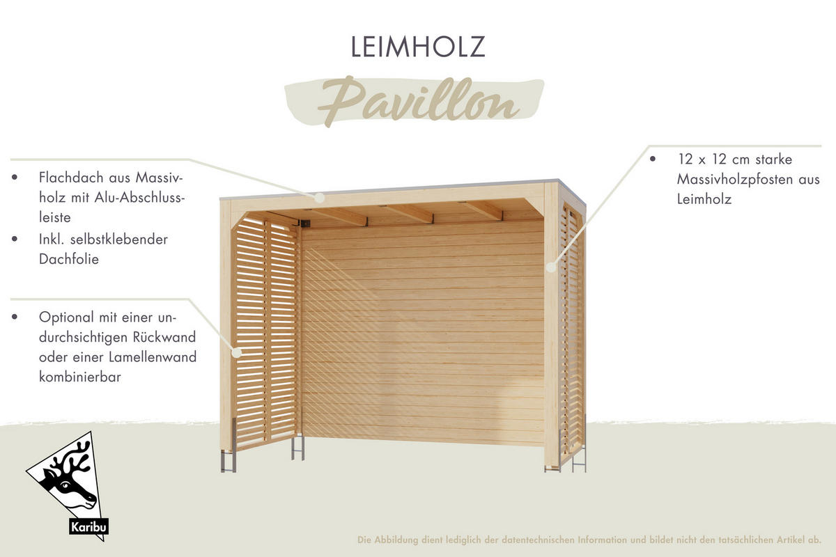 Karibu Pavillon Florida natur Holz B/H/L: ca. 160x239x320 cm Florida - natur (320,00/160,00/239,00cm) - Karibu