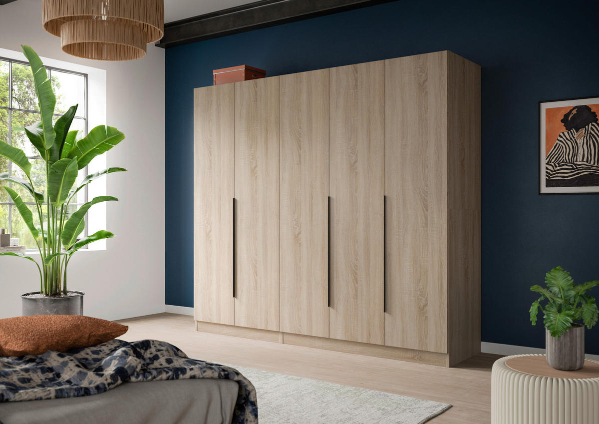 Kleiderschrank KOPENHAGEN Eiche Sonoma Nachbildung B/H/T: ca. 200x181x52 cm KOPENHAGEN - Eiche (200,00/181,00/52,00cm) - xonox.home
