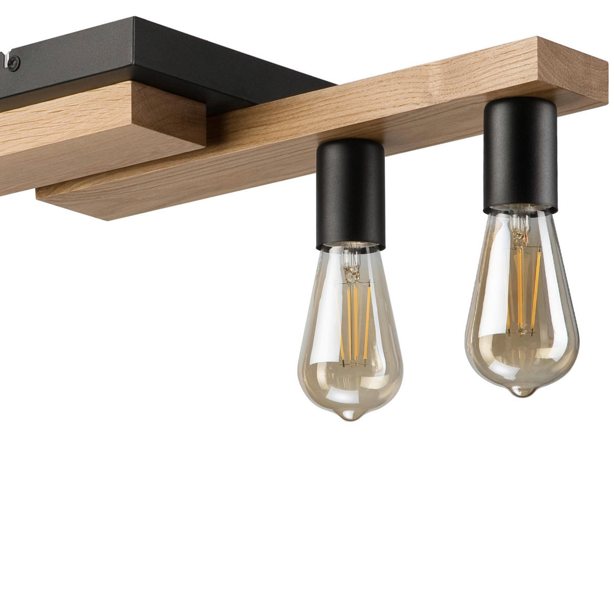 Lamkur Pendelleuchte weiß Holz B/H/L: ca. 20x86x64 cm E27 4 Brennstellen CORTINA - weiß (64,00/20,00/86,00cm) - Lamkur