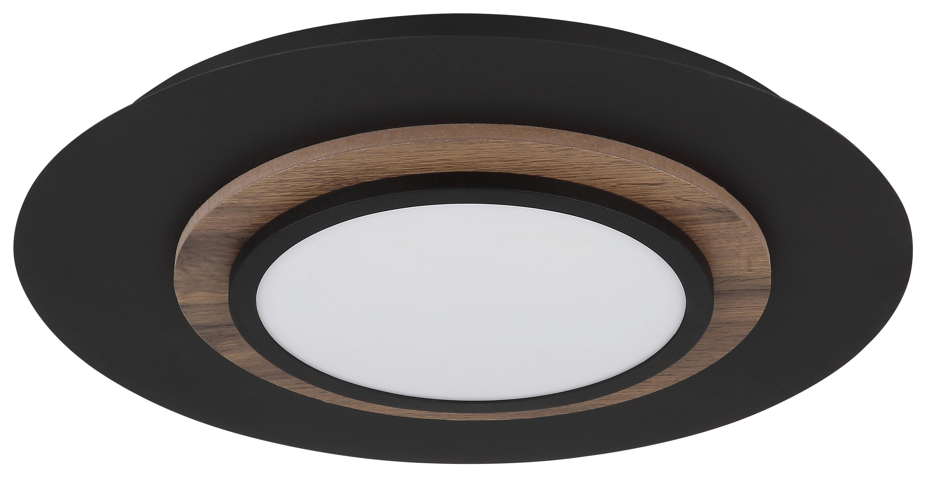 GLOBO Deckenleuchte mattschwarz Opal MDF Metall H/T/D: ca. 5,6x34x48 cm 1 Brennstellen Kory - Opal/mattschwarz (48,00/5,60cm) - GLOBO
