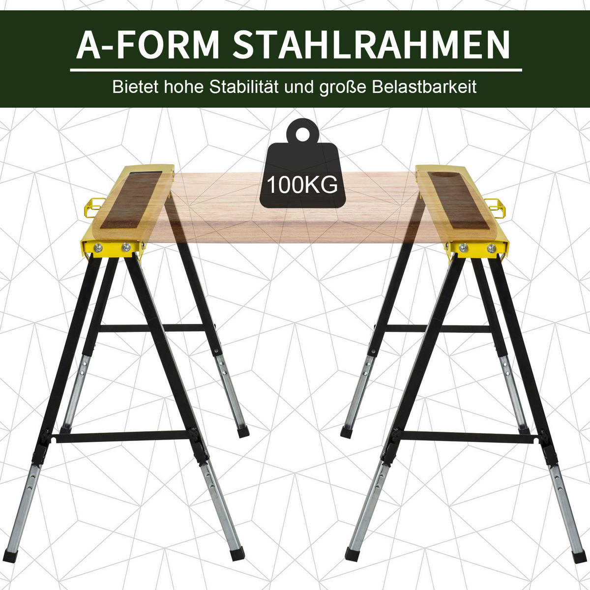 DURHAND Werkbank gelb Edelstahl B/H/L: ca. 49x100x90 cm Werkbank - gelb/schwarz (90,00/49,00/100,00cm) - DURHAND