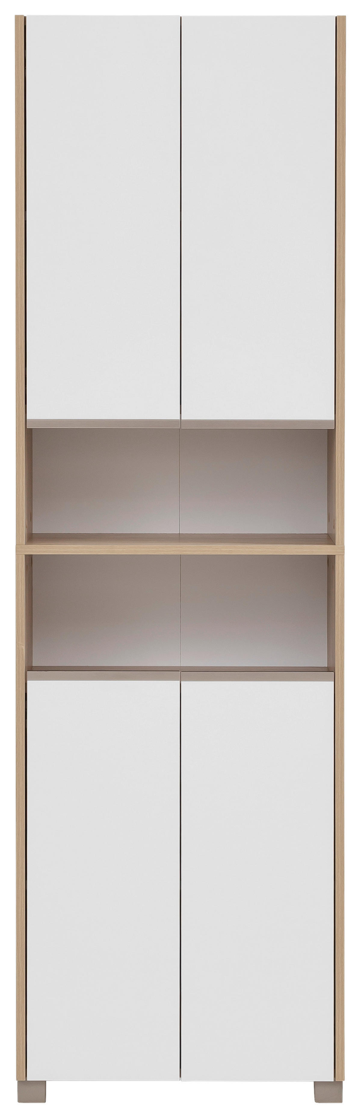 Hochschrank Juba Eiche hell Nachbildung weiß B/H/T: ca. 57x186,5x33,1 cm Juba - Eiche/weiß (57,00/186,50/33,10cm) - Möbelpartner