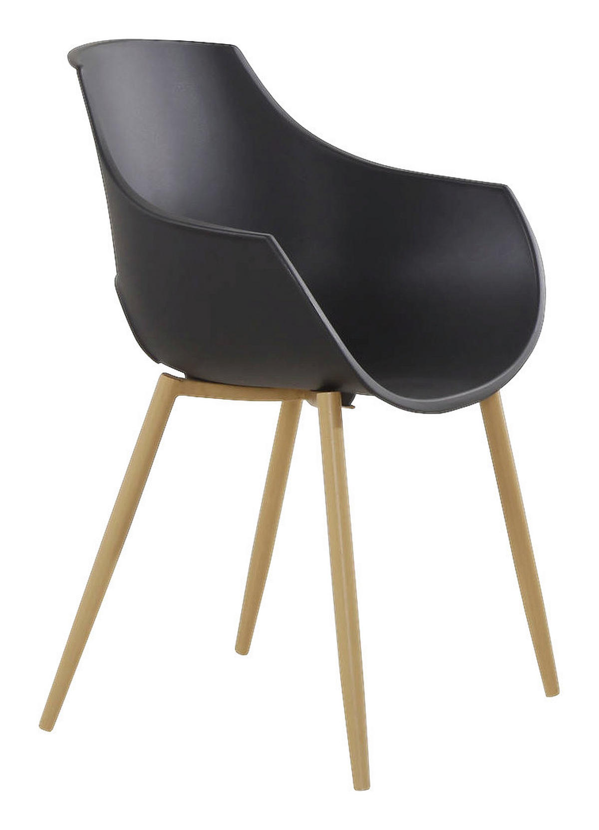 Stuhl Alice 100 2er schwarz Kunststoff B/H/T: ca. 59x85x58 cm Alice 100 2er - Eiche/schwarz (59,00/85,00/58,00cm) - 360 Living