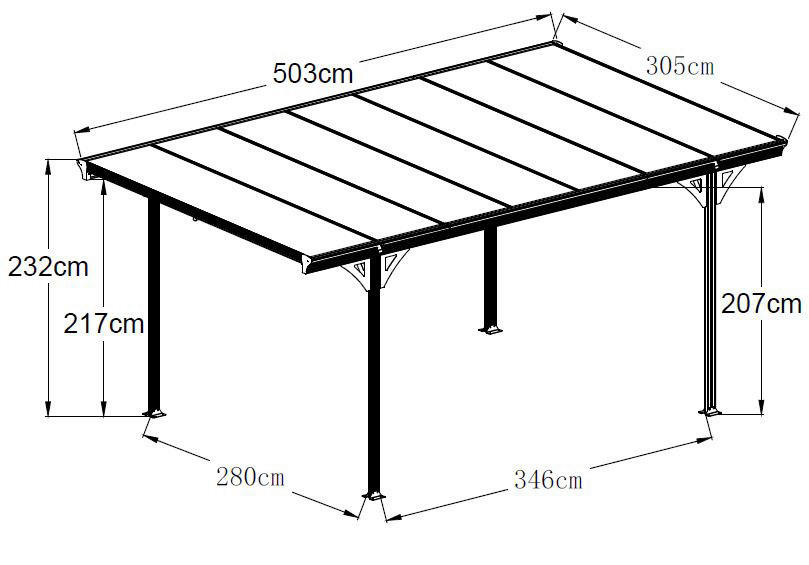 Westmann Carport 15m² B/H/L: ca. 305x23...