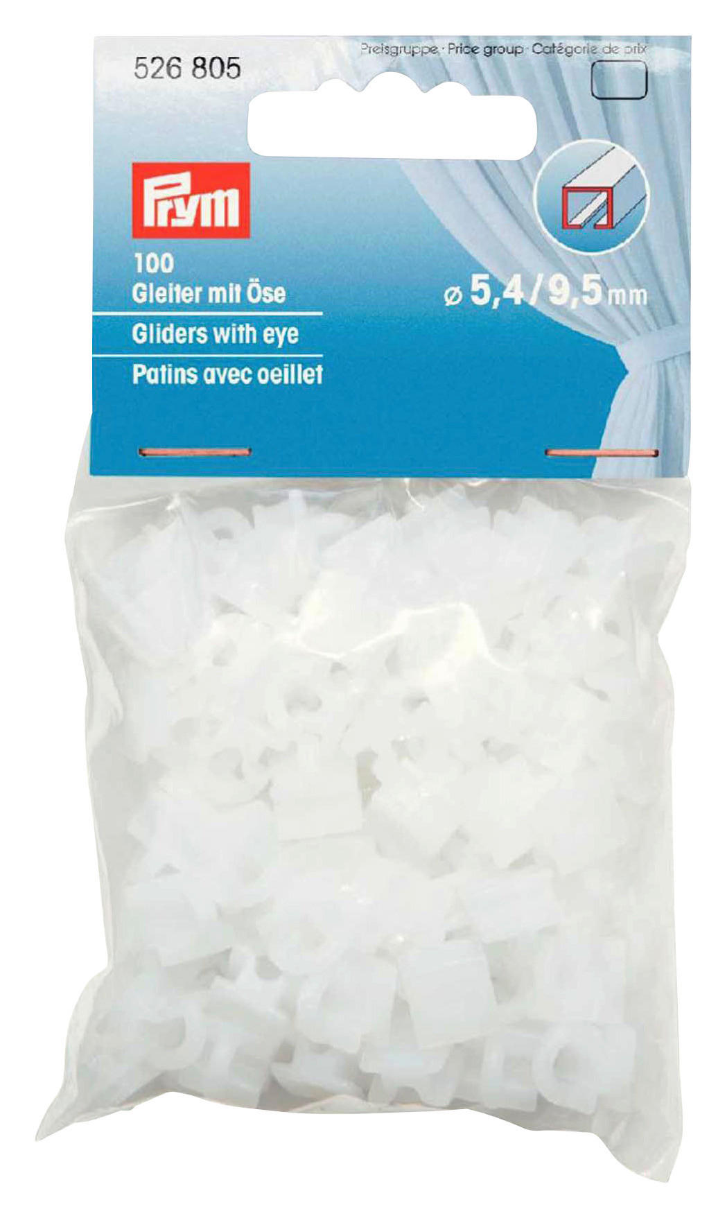 Ösen-Gleiter weiß 100 Packstücke Gleiter_mit_Ösen_100erPack - weiß - Prym