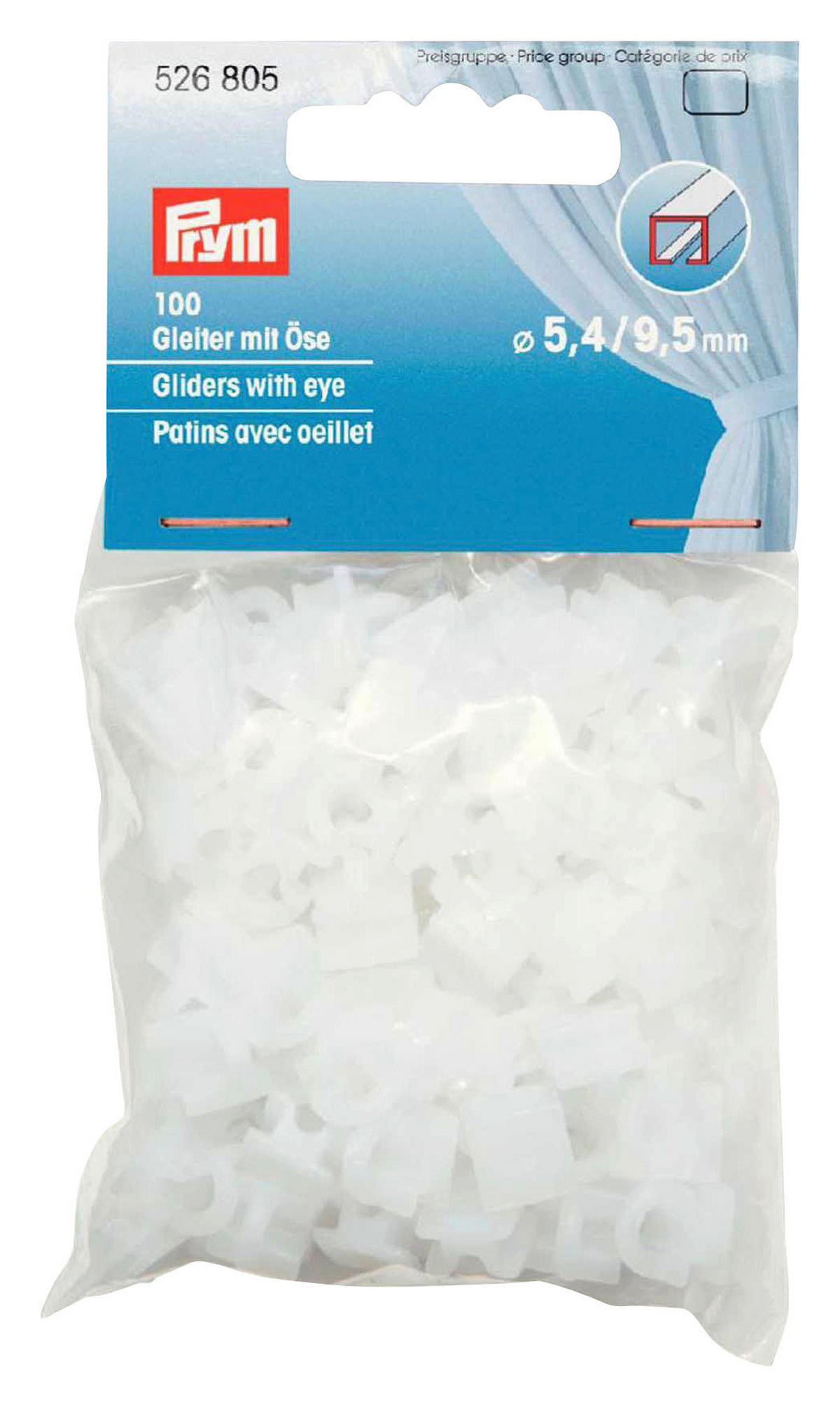 Prym Ösen-Gleiter weiß 100 Packstücke Gleiter_mit_Ösen_100erPack - weiß - Prym