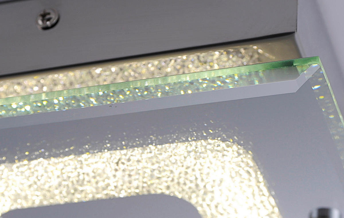 Just Light LED-Deckenleuchte LISA 11570-17 Chrom klar Metall Glas B/H/T: ca. 18x5,8x18 cm 1 Brennstellen LISA - klar/Chrom (18,00/5,80/18,00cm) - Just Light