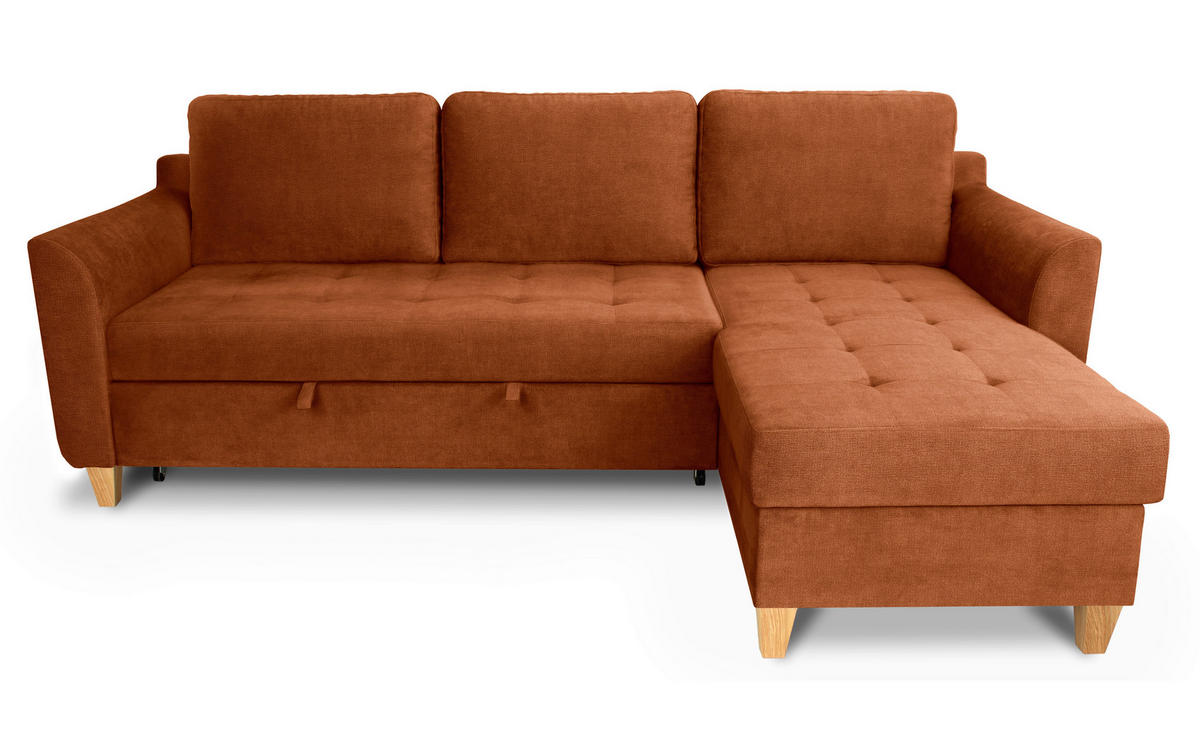 Ecksofa Liv terra Microfaser B/H/T: ca. 231x86x150 cm Liv - Eiche/terra (231,00/86,00/150,00cm)