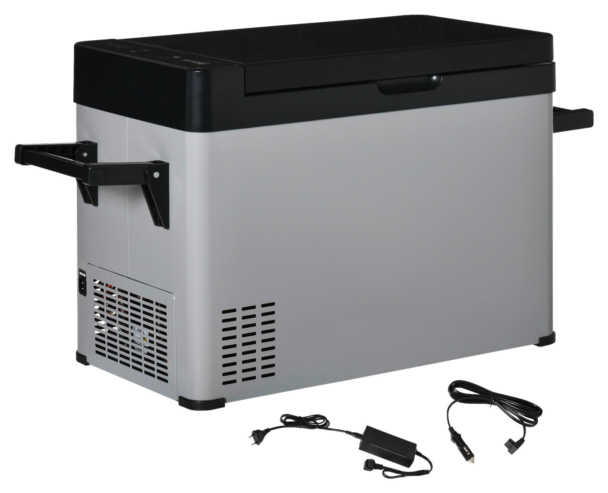 Outsunny Kühlbox schwarz grau Glas Polypropylen Edelstahl B/H/L: ca. 36x75x49,5 cm Kühlbox - schwarz/grau (49,50/36,00/75,00cm) - Outsunny