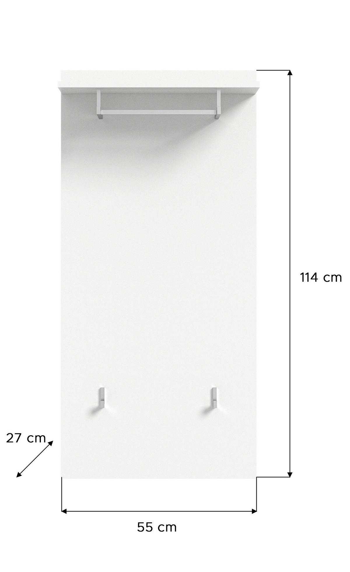 Garderobe PREGO weiß B/H/T: ca. 55x191x37 cm PREGO - weiß (55,00/191,00/37,00cm) - xonox.home