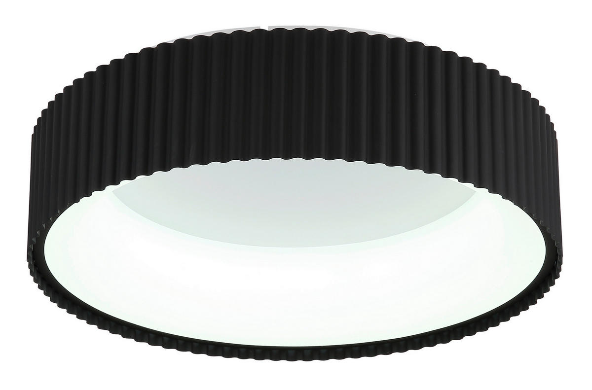 GLOBO LED-Deckenleuchte mattschwarz Opal weiß Acryl Metall H/D: ca. 13x46 cm 1 Brennstellen KEMP - weiß/Opal (46,00/13,00cm) - GLOBO