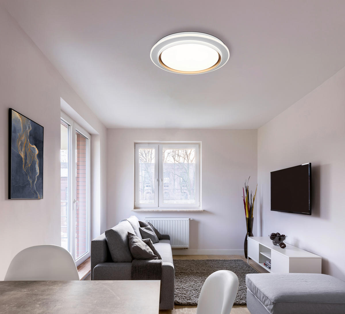 GLOBO Deckenventilator Deckenleuchte-Janice - weiß (49,50/7,50/49,00cm) - GLOBO