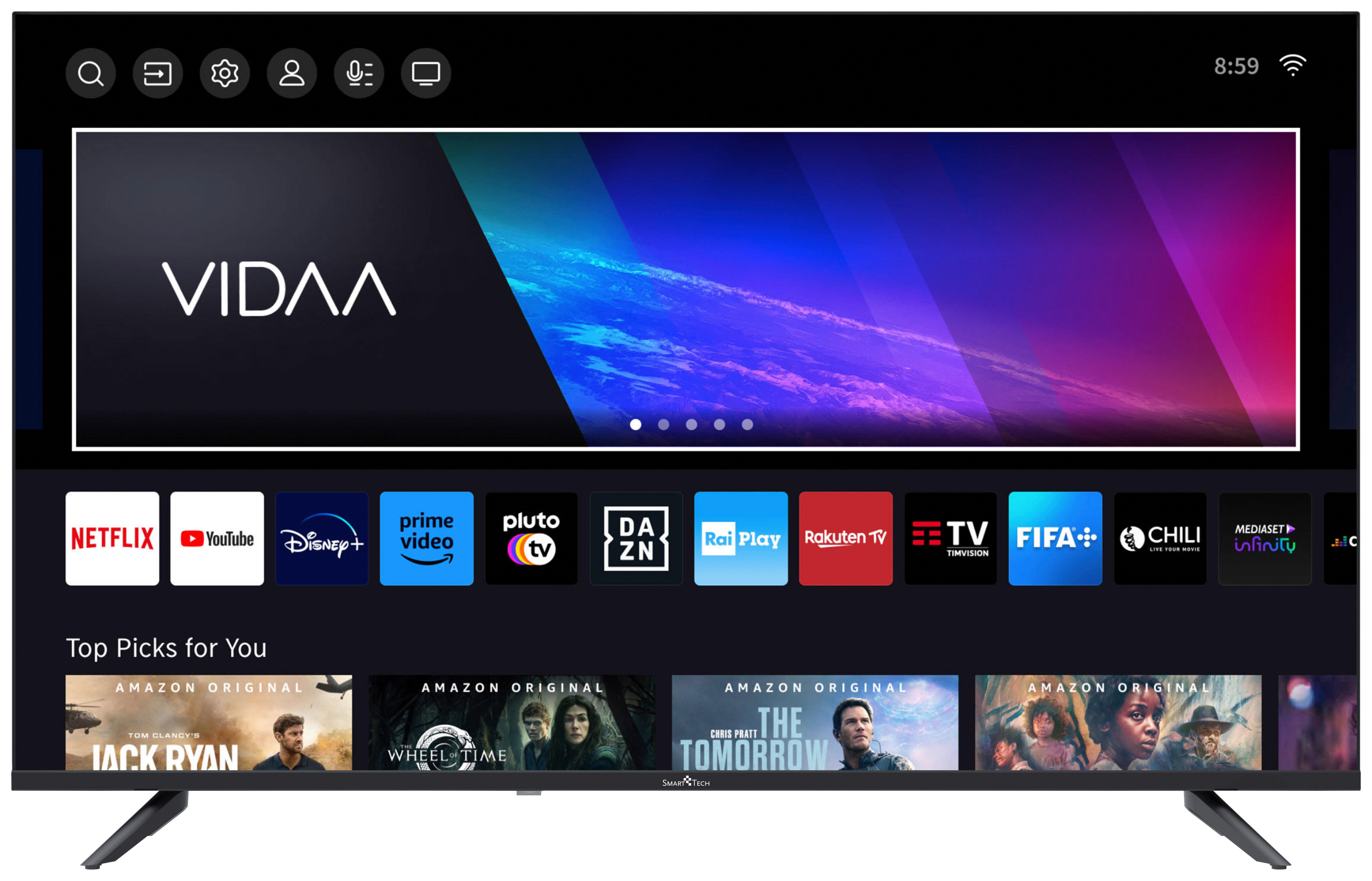 Smart Tech LED-TV 43 Zoll Diagonale ca. 109 cm LED-TV_43"_4K_43UV10V1_SmartTech - schwarz (109,00cm) - Smart Tech