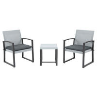 Outsunny Sitzgruppe schwarz Kunststoff B/H/L: ca. 58x58x84 cm Gartenmöbelset - schwarz/grau (84,00/58,00/58,00cm) - Outsunny