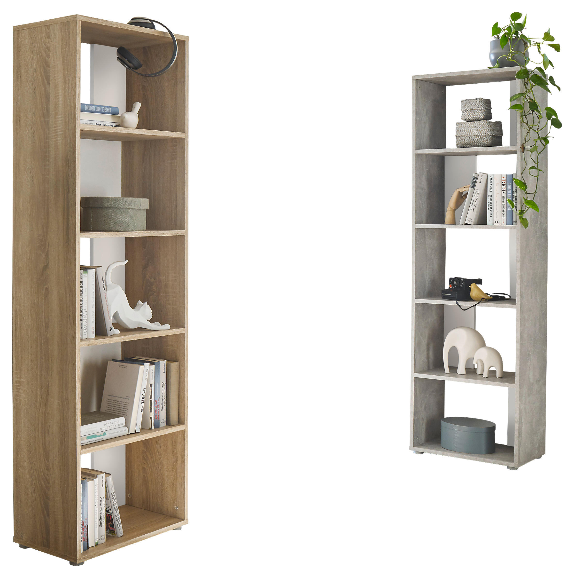 Regal Small Back Eiche Sonoma Nachbildung weiß B/H/T: ca. 50x165x30 cm Small Back - Eiche/weiß (50,00/165,00/30,00cm)