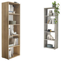 Regal Small Back Eiche Sonoma Nachbildung weiß B/H/T: ca. 50x165x30 cm Small Back - Eiche/weiß (50,00/165,00/30,00cm)