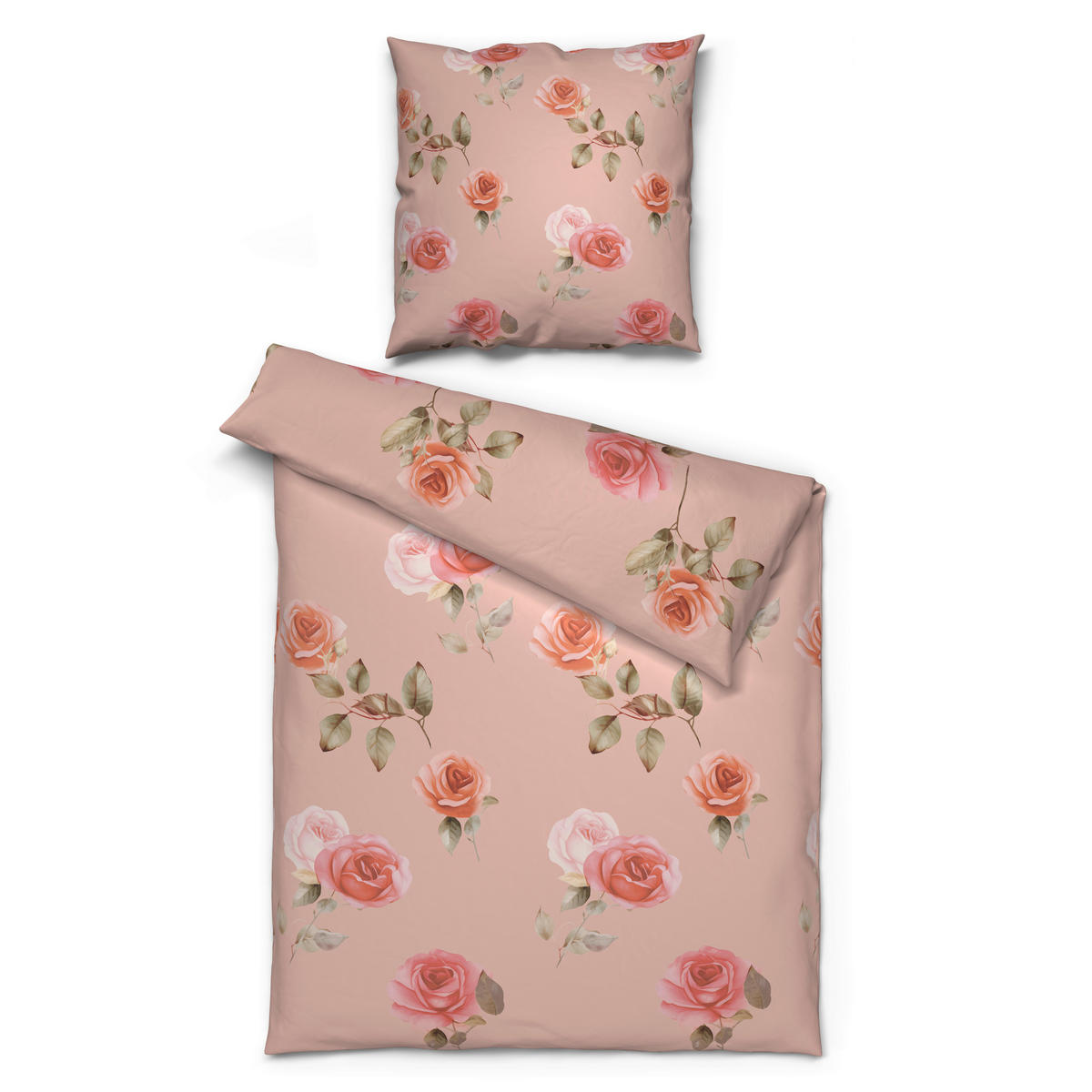 Microfaser Bettwäsche Bettwäsche_Microfaser Rosen - altrosa (135,00/200,00cm)