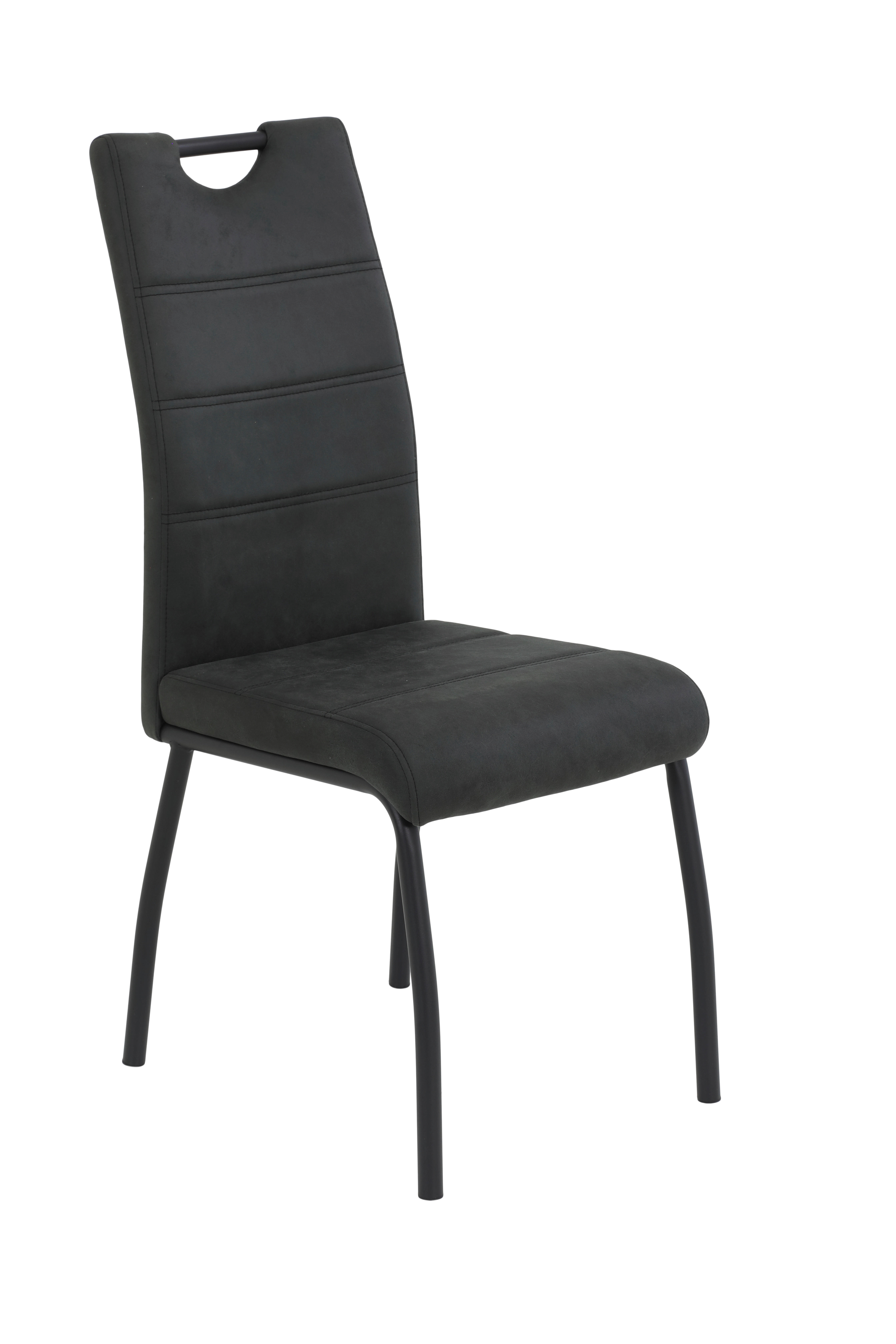 Stuhl Petra anthrazit Microfaser B/H/T: ca. 43x99x61 cm Petra - schwarz/anthrazit (43,00/99,00/61,00cm)