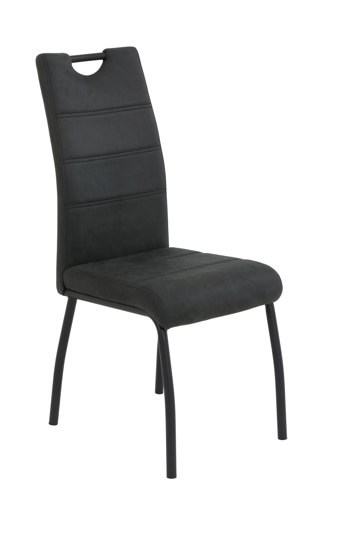 Stuhl Petra anthrazit Microfaser B/H/T: ca. 43x99x61 cm Petra - schwarz/anthrazit (43,00/99,00/61,00cm)
