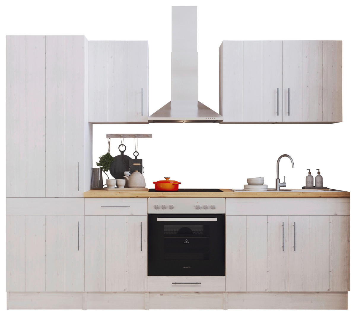 Respekta Küchenblock Premium weiß matt B/H/T: ca. 270x211x60 cm Premium - weiß (270,00/211,00/60,00cm) - Respekta