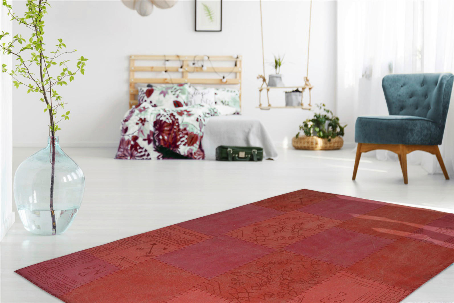 Kayoom Kurzflorteppich Lyrical 210 rot B/L: ca. 120x170 cm Lyrical 210 - rot/mehrfarbig (120,00/170,00cm) - Kayoom