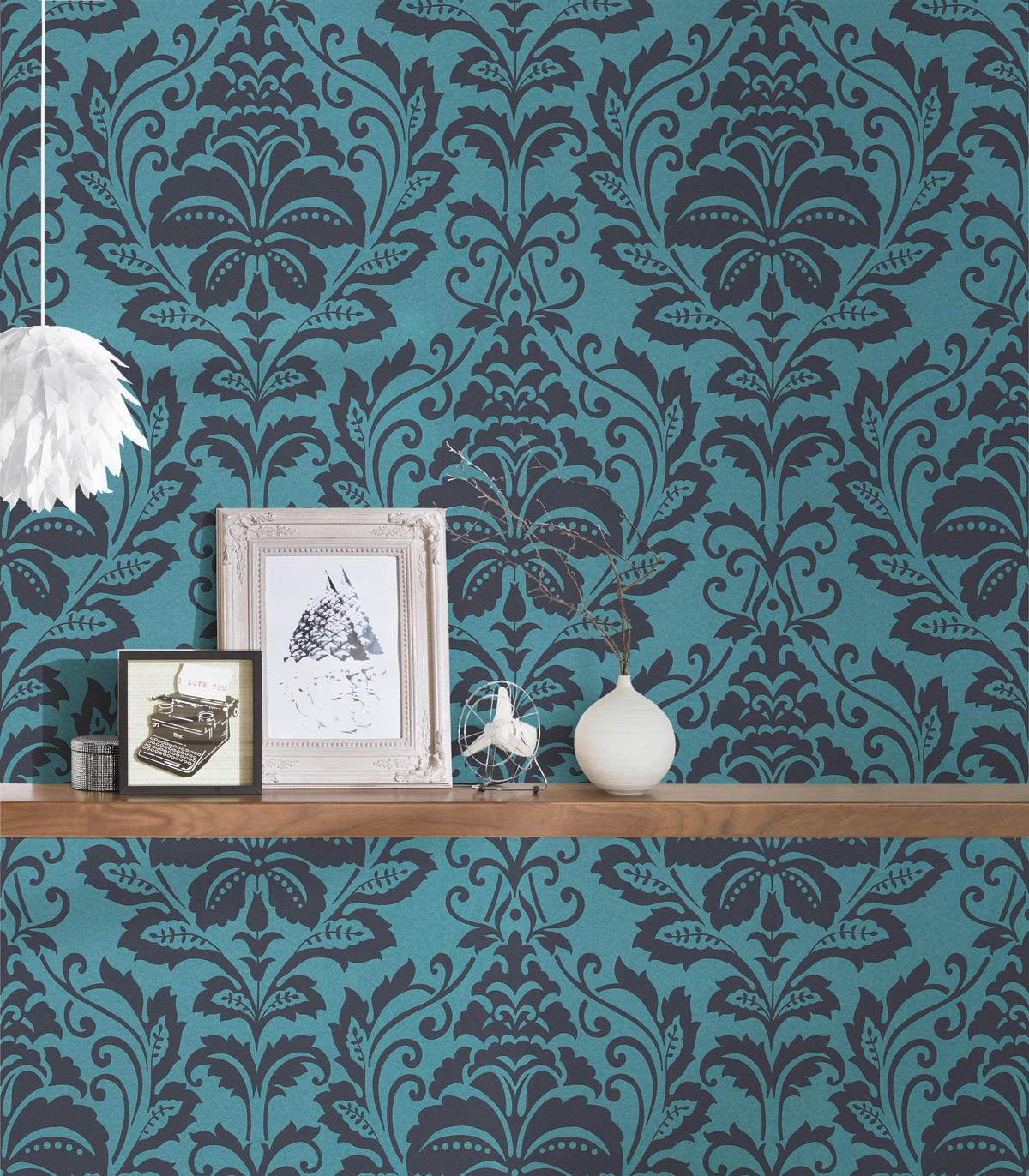 A.S.Creation Vliestapete Attractive Barock türkis grau B/L: ca. 53x1005 cm Attractive - türkis/grau (53,00/1005,00cm) - A.S.Creation