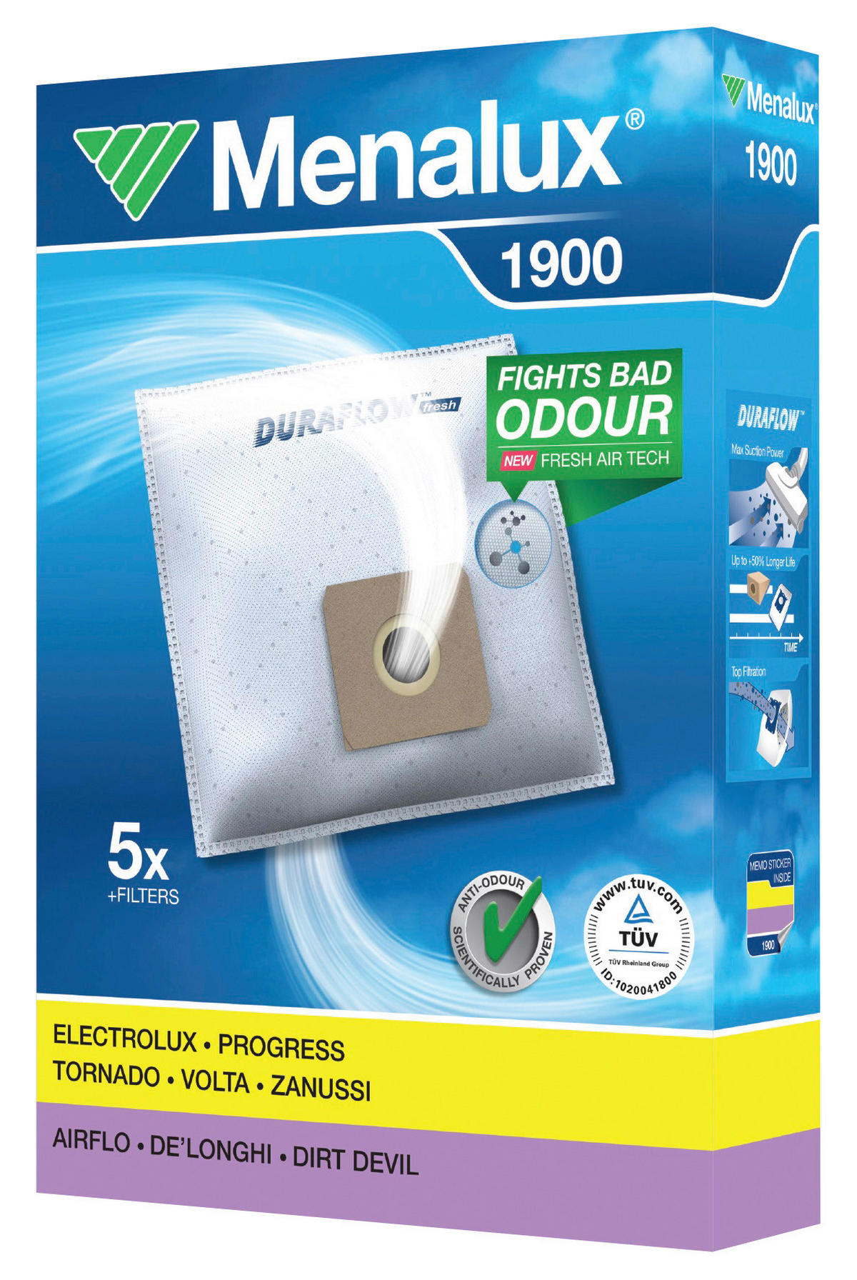 Menalux Staubsaugerbeutel 1900 Kunststoff Staubsaugerbeutel_Menalux 1900 - weiß - Menalux