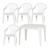 ProGarden Kindermöbel-Set weiß Kunststoff B/H/L: ca. 38x53x43 cm Kindermöbel-Set_4xSessel_1xTisch - weiß (43,00/38,00/53,00cm) - ProGarden