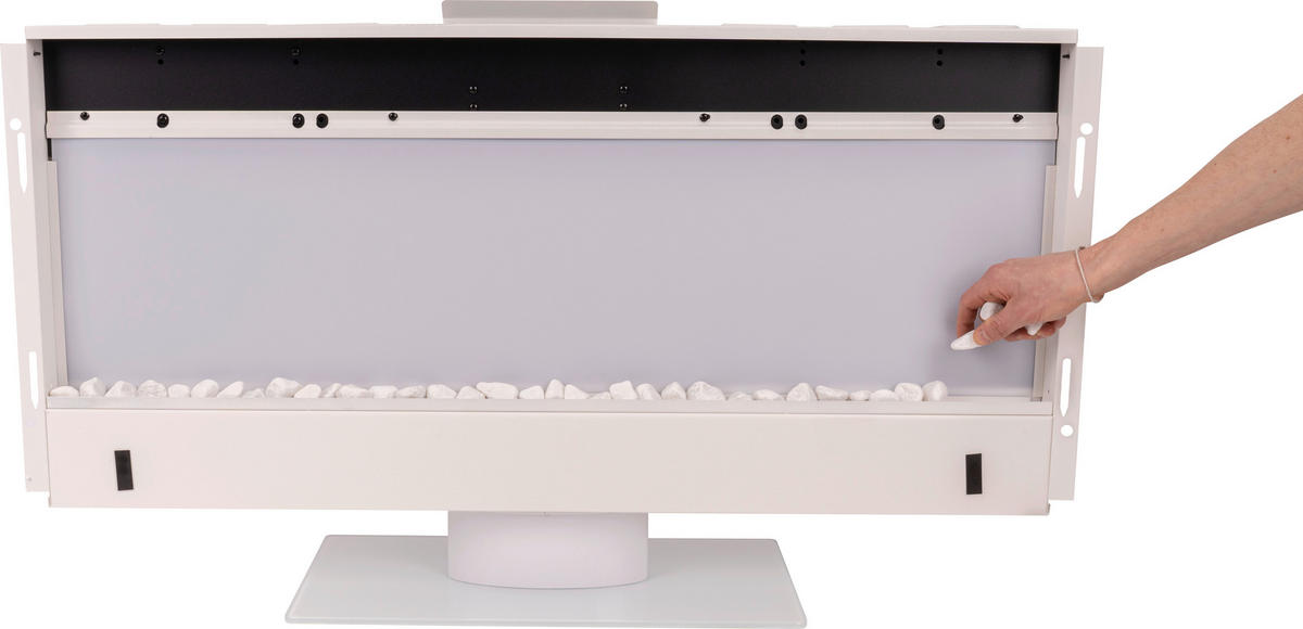 Elektrischer-Kamin KJETIL B990908 weiß Eisen Glas B/H/T: ca. 128x61x26 cm ca. 1500 W Elektrischer_Kamin B990908 - weiß (128,00/61,00/26,00cm)