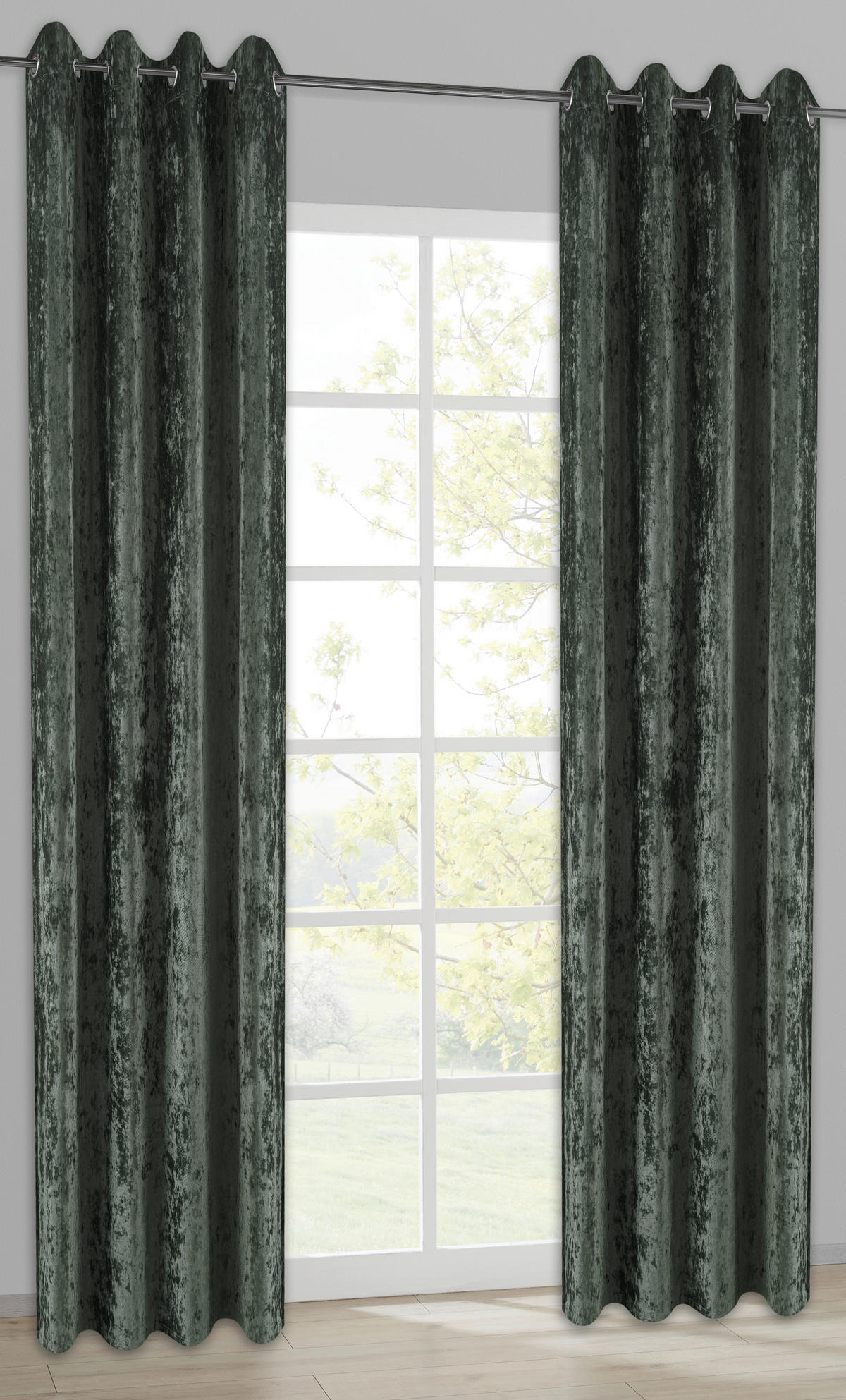 POCOline Ösenvorhang Shiny grün B/L: ca. 135x245 cm Shiny - grün (135,00/245,00cm) - POCOline