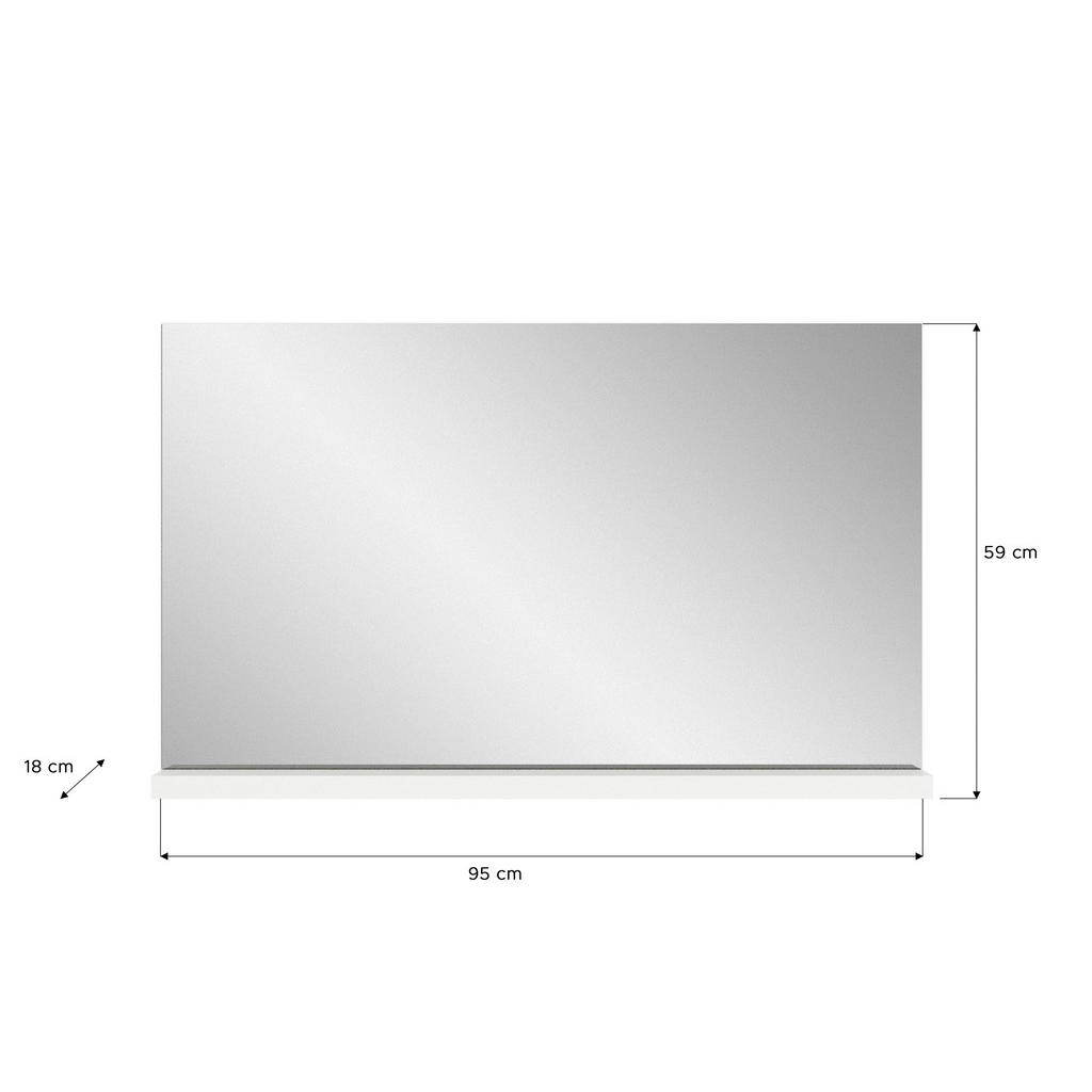 Thumbnail - xonox.home Wandspiegel Shoelove weiß grau B/H/T: ca. 95x59x18 cm