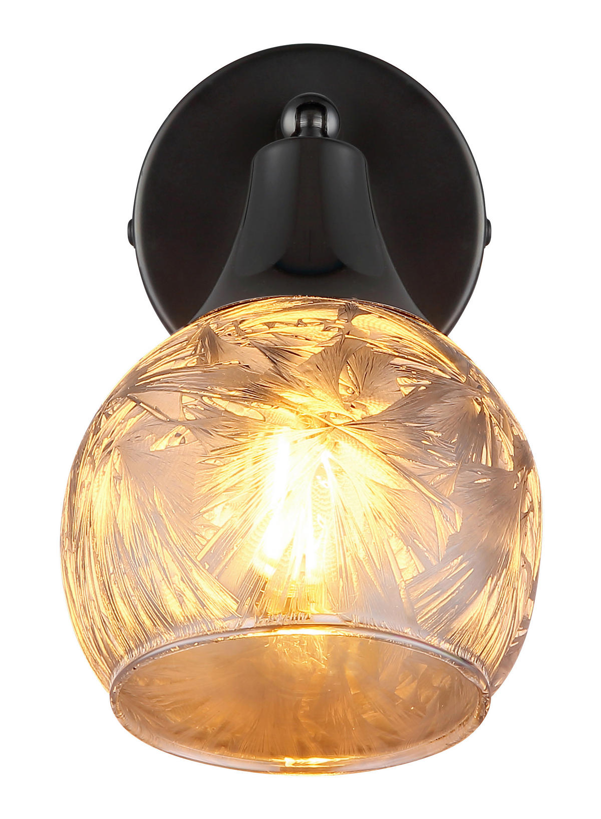 GLOBO Strahler schwarz Chrom Metall Glas B/H/L: ca. 12x14,5x14 cm E14 1 Brennstellen Strahler-Frosta - schwarz/Chrom (14,00/12,00/14,50cm) - GLOBO