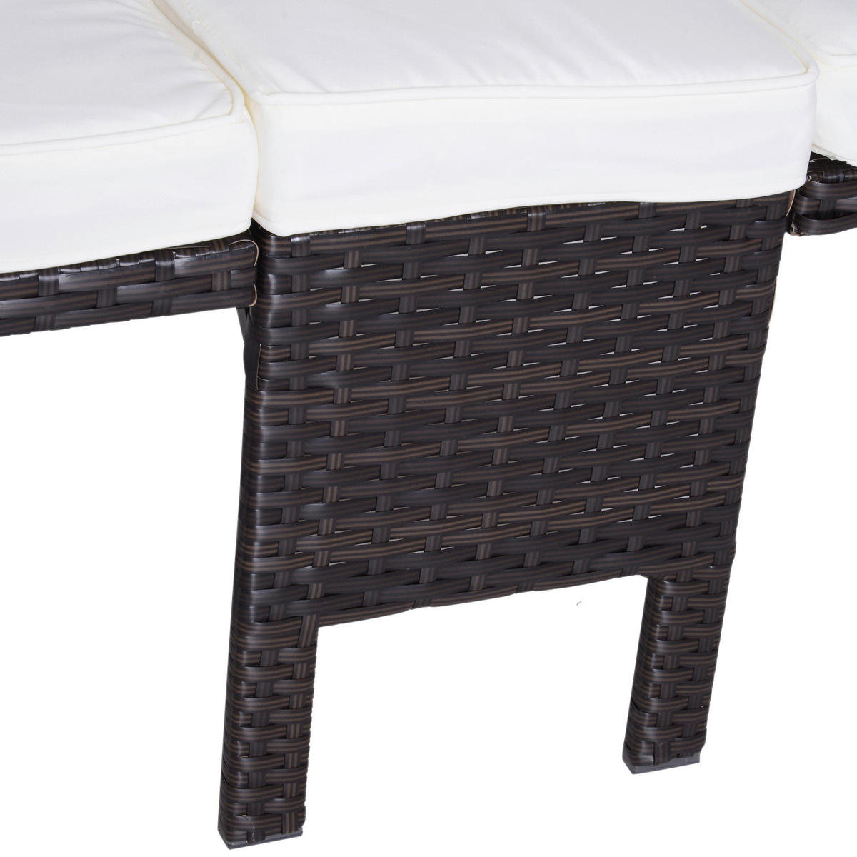 Outsunny Loungeset schwarz Polyrattan Loungeset_3tlg. - weiß/schwarz - Outsunny