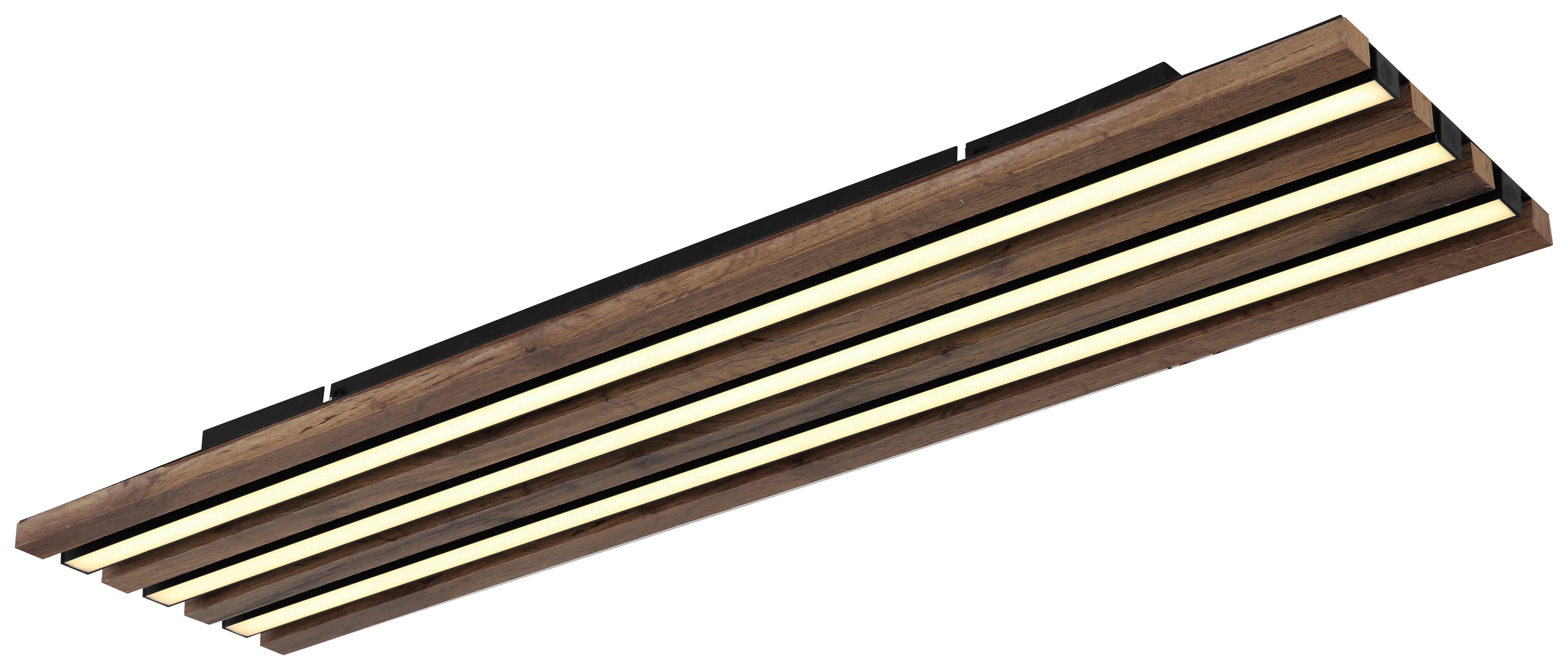 GLOBO LED-Deckenleuchte HAYDEN 67347D4 schwarz Kunststoff MDF Metall B/H/L: ca. 20x5x80 cm 1 Brennstellen HAYDEN - schwarz (80,00/20,00/5,00cm) - GLOBO