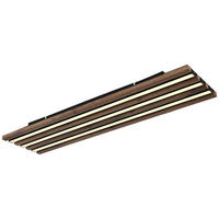 GLOBO LED-Deckenleuchte HAYDEN 67347D4 schwarz Kunststoff MDF Metall B/H/L: ca. 20x5x80 cm 1 Brennstellen HAYDEN - schwarz (80,00/20,00/5,00cm) - GLOBO