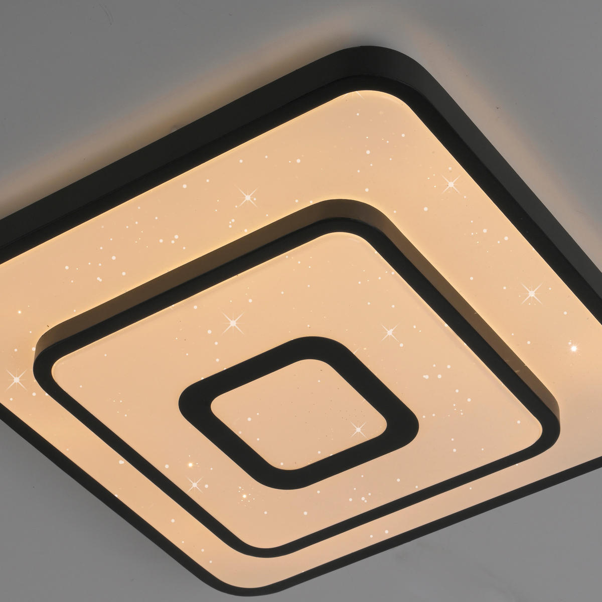 Just Light LED-Deckenleuchte schwarz B/H/L: ca. 37,5x8,5x37,5 cm LED-Deckenleuchte_Turanus - schwarz (37,50/37,50/8,50cm) - Just Light