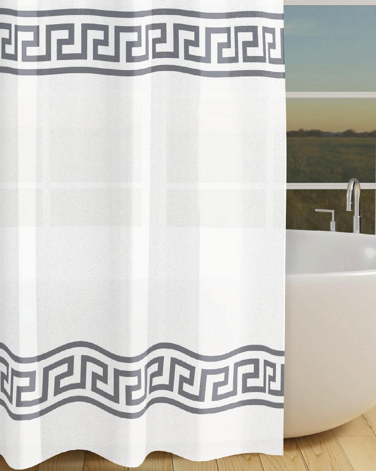 Duschvorhang Polyester B/L: ca. 180x200 cm Duschvorhang_Mäander - (180,00/200,00cm) - Acus