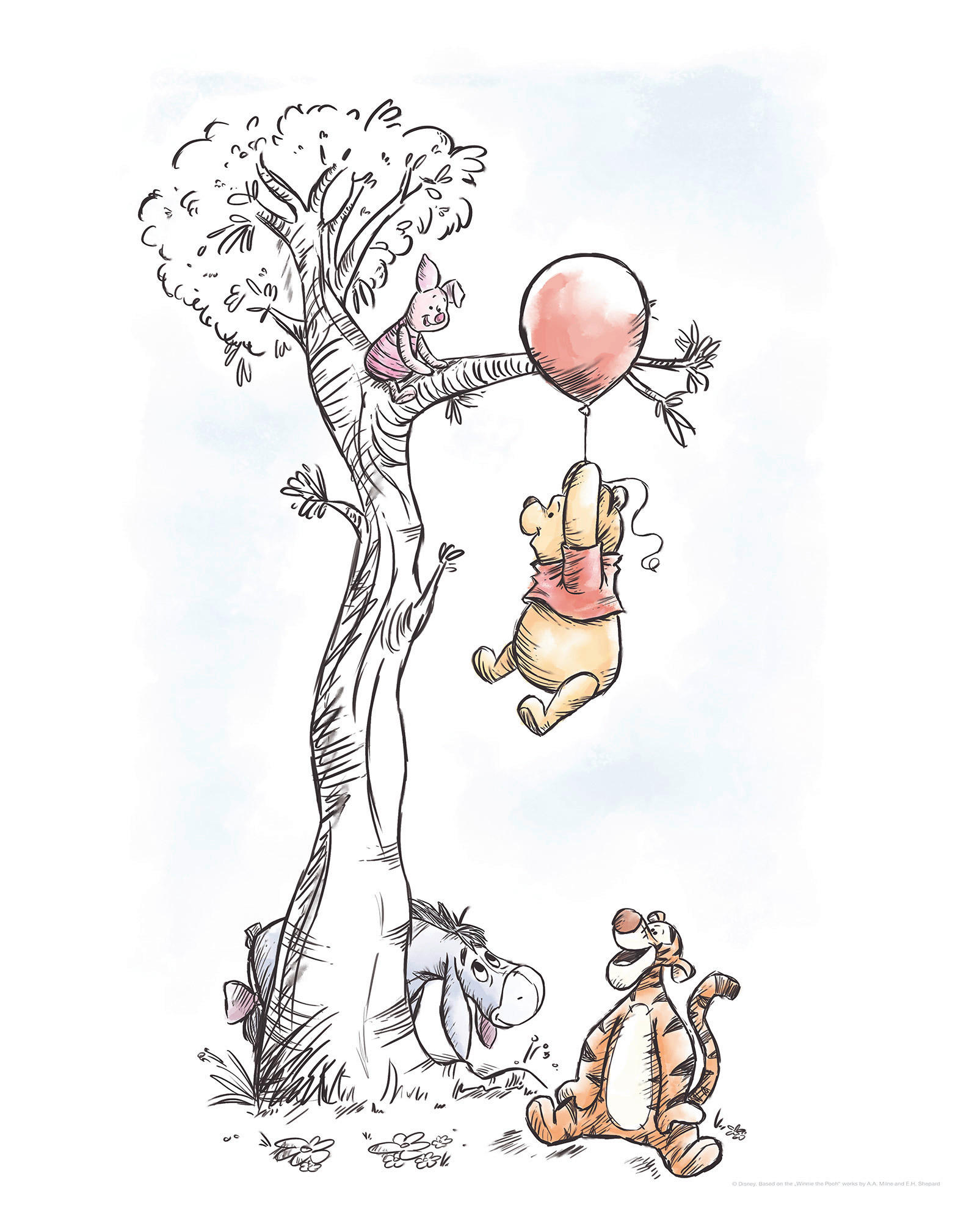 Komar Poster Winnie Pooh Hang on Disney B/L: ca. 40x50 cm Winnie Pooh Hang on - (40,00/50,00cm) - Komar