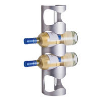 Zeller Wand-Flaschenhalter silber Edelstahl B/H/T: ca. 12x45x10 cm Wand-Flaschenhalter - silber (12,00/45,00/10,00cm) - Zeller