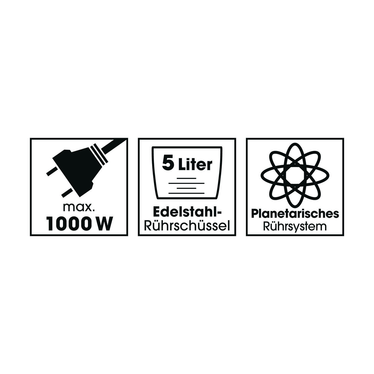 GOURMETmaxx Küchenmaschine schwarz Edelstahl B/H/L: ca. 26x38x41 cm Küchenmaschine - schwarz (41,00/26,00/38,00cm) - GOURMETmaxx