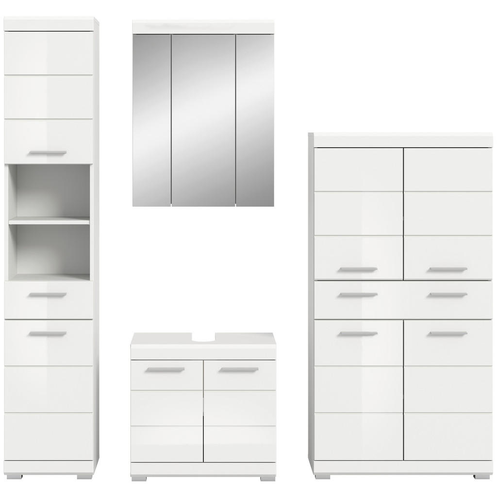 Thumbnail - Badezimmer-Set Scout weiß weiß Hochglanz B/H/T: ca. 186x191x34 cm