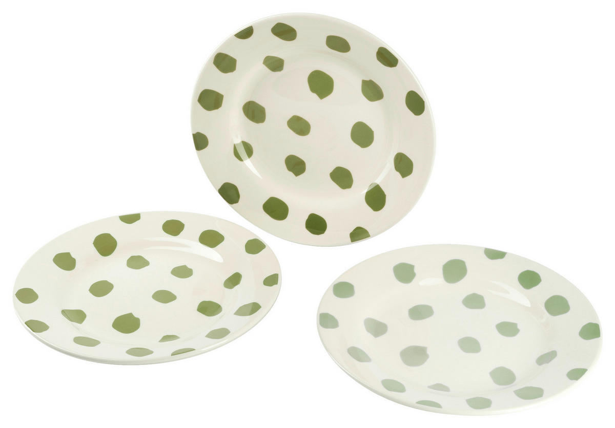 CASA SAMANTHA Teller SABOR grün Steinzeug 3 tlg. SABOR - grün (26,00cm) - CASA SAMANTHA