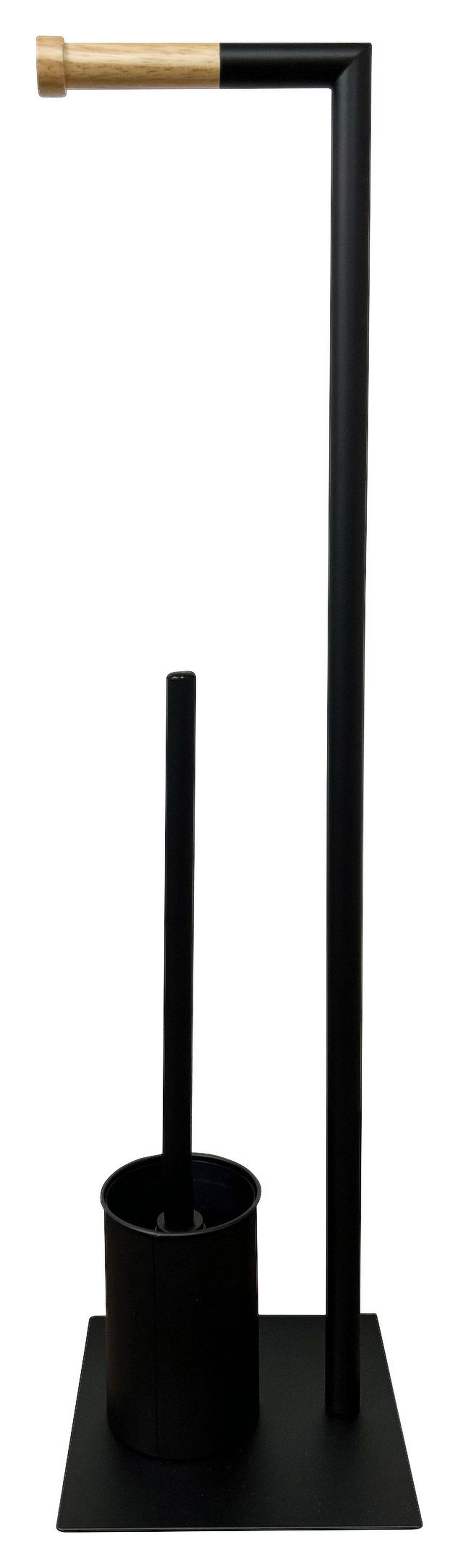 Stand-WC-Garnitur schwarz Metall Stand-WC-Garnitur_Nordic_Black - schwarz (18,00/70,00/18,00cm) - POCOline