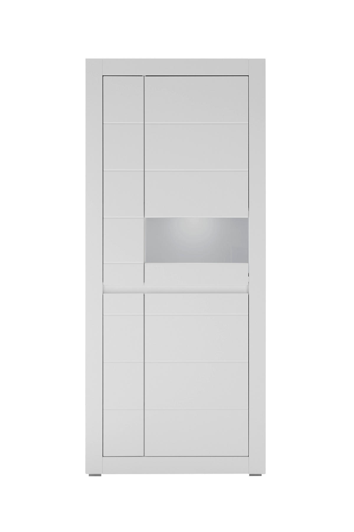 Vitrine Chester weiß matt B/H/T: ca. 85x198x35 cm Chester - weiß (85,00/198,00/35,00cm)