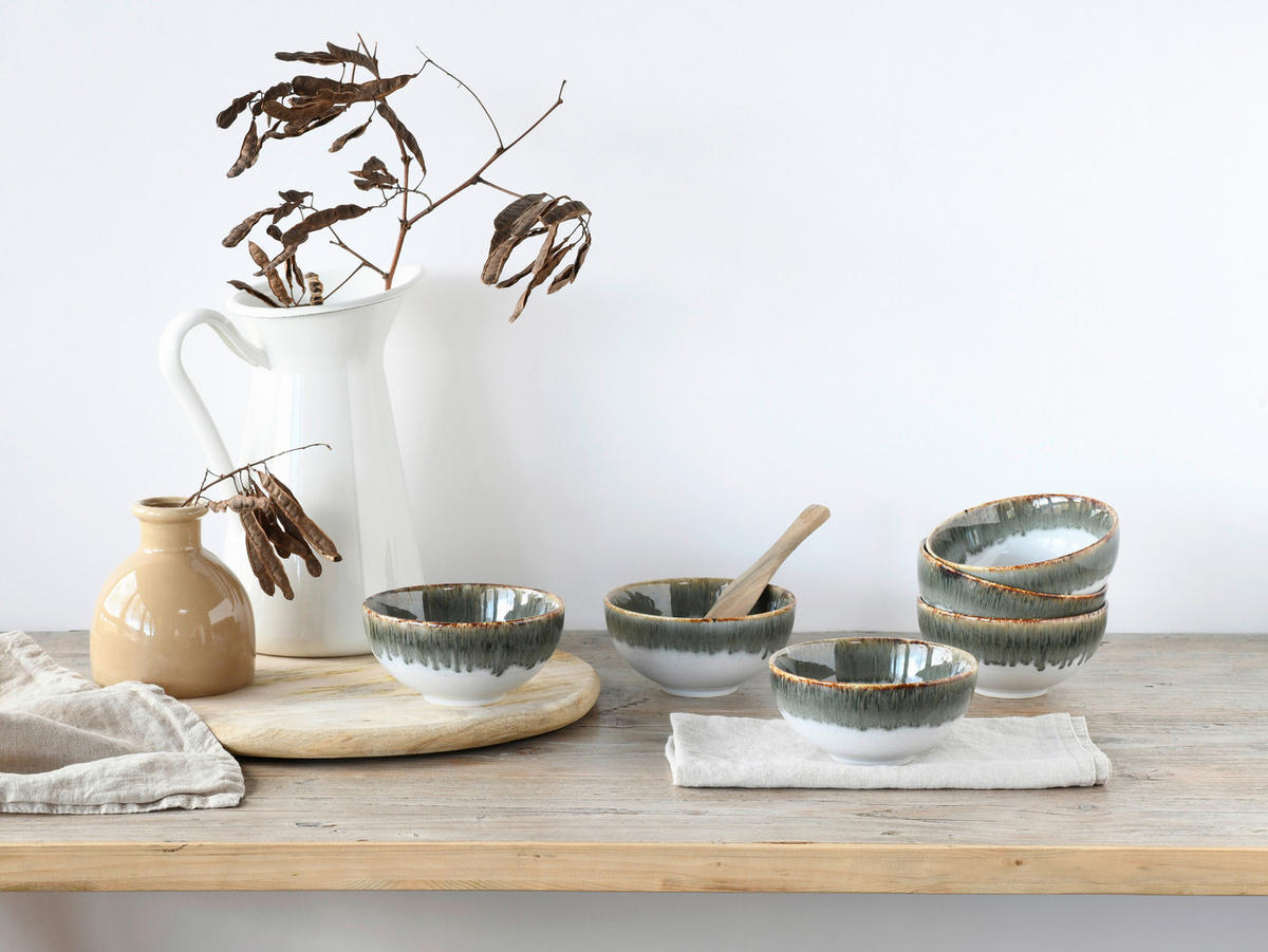CreaTable Dipschalen-Set Cascade grau Steinzeug Cascade - grau - CreaTable