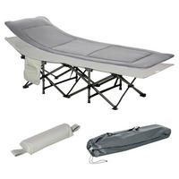 Outsunny Campingartikel B/H/L: ca. 64,5x188x53 cm Feldbett - hellgrau (53,00/64,50/188,00cm) - Outsunny