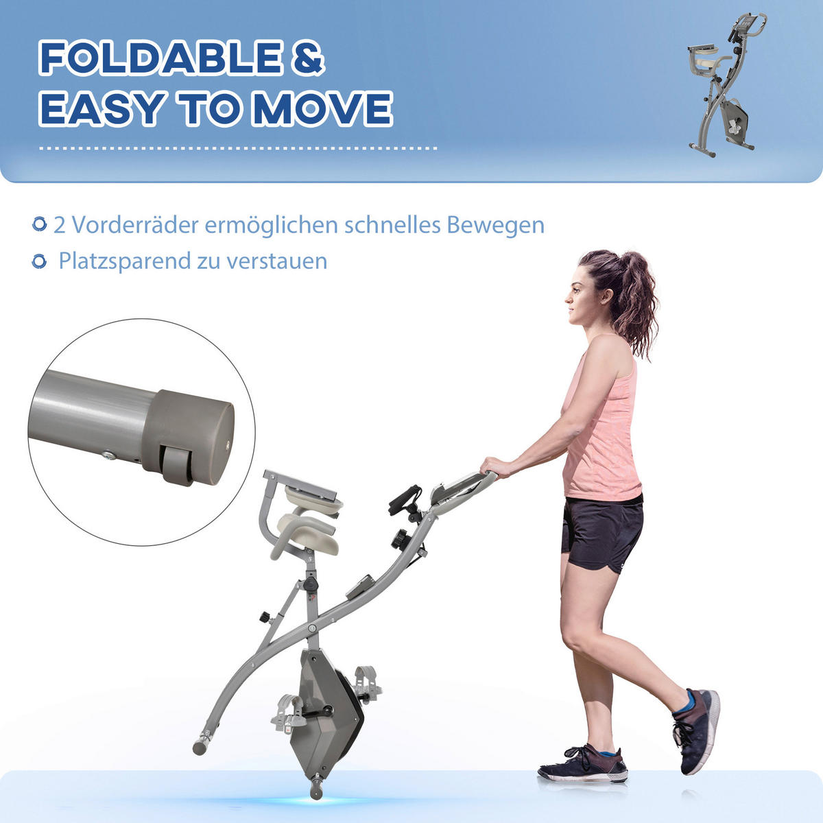HOMCOM Fahrradtrainer grau Kunststoff B/H/L: ca. 51x115x97 cm Fahrradtrainer - grau (97,00/51,00/115,00cm) - HOMCOM