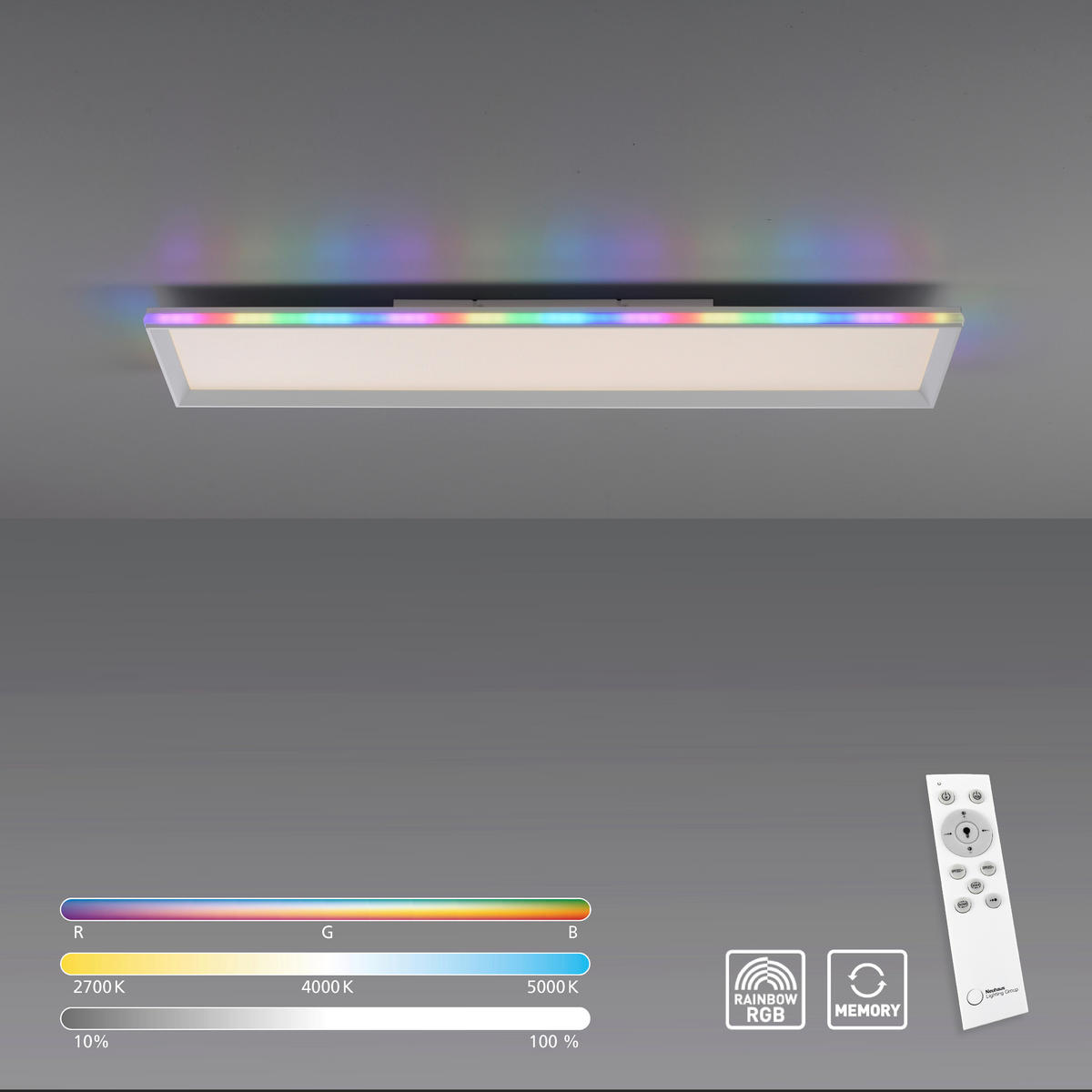 Just Light LED-Deckenleuchte GALACTICA 15557-16 weiß Kunststoff B/H/T: ca. 25x6x100 cm 2 Brennstellen GALACTICA - weiß (25,00/6,00/100,00cm) - Just Light
