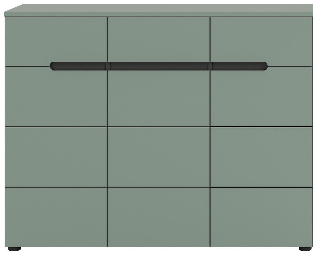 Schuhkommode Canu grün basaltgrau Nachbildung B/H/T: ca. 94x120x37 cm Canu - basaltgrau/grün (94,00/120,00/37,00cm) - xonox.home