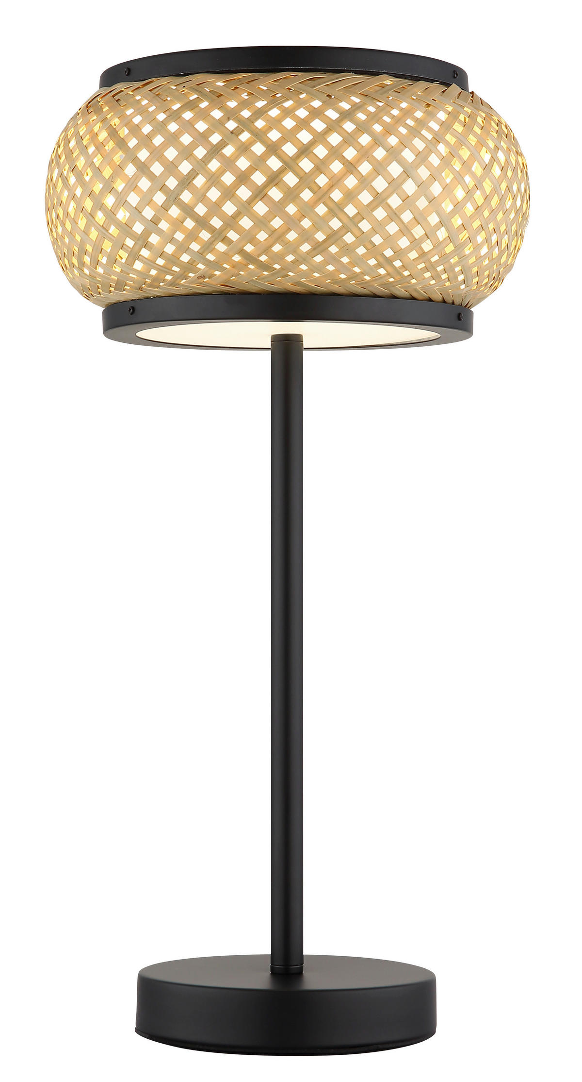 GLOBO Tischleuchte mattschwarz natur Metall Bambus H/D: ca. 46,1x22 cm 1 Brennstellen BAMBORA - natur/mattschwarz (22,00/46,10cm) - GLOBO